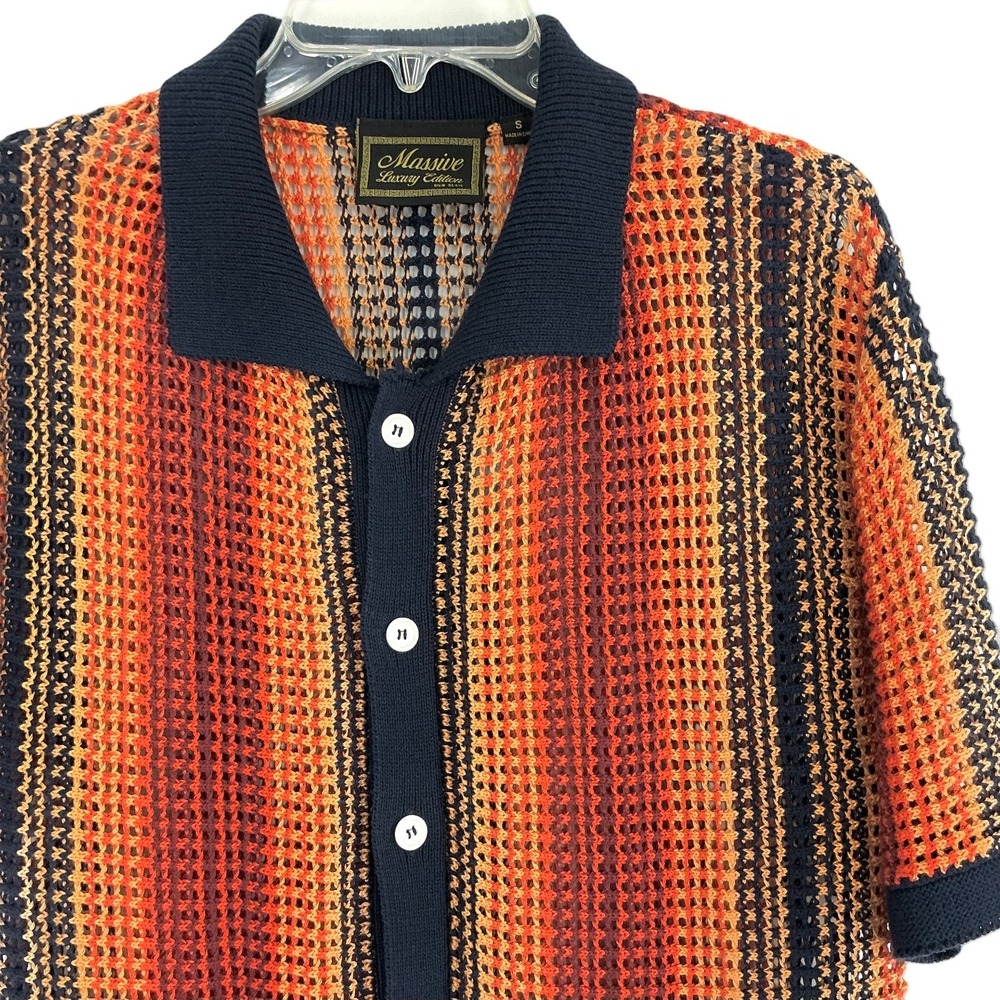MASSIVE Luxury Striped SS Cardigan Hollow Sweater Shirt S Kirko Bangz Men's Fall